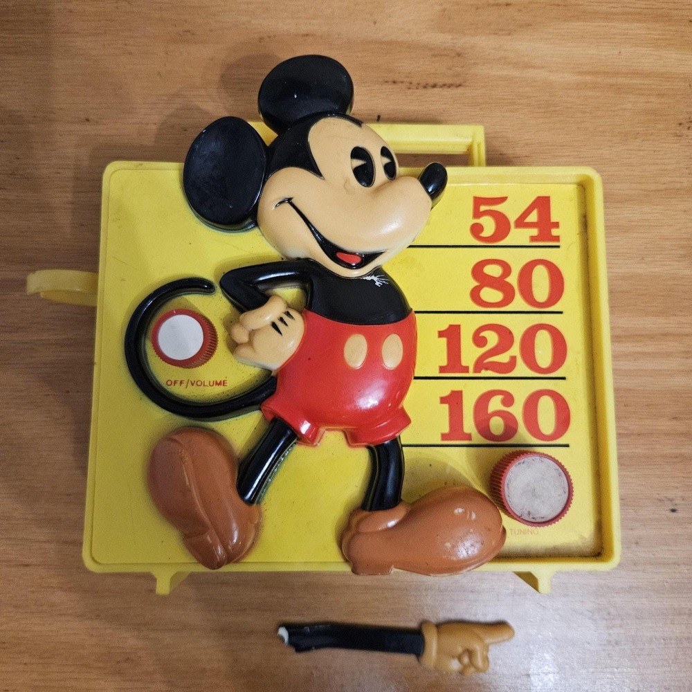 VTG Disney Mickey Mouse AM Radio PA System Toy 9V Walt Productions PARTS ONLY
